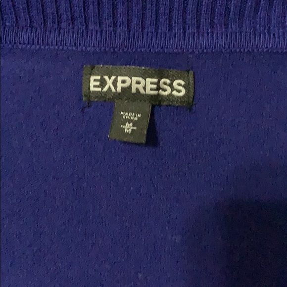 Express blue short-sleeved sweater with cowlneck - Picture 3 of 3